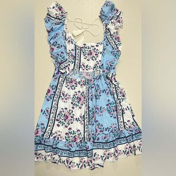 Jaase Open Tie Back Ruffle Tassels Mini Dress - Picture 3 of 9